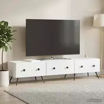 Televizoriaus spintelė su stalčių Balta 147 x 34,5 x 30 cm