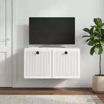 Sieninė TV spintelė Balta 59,5 x 41 x 30 cm Apdirbta mediena