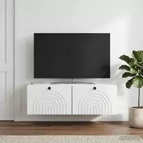 Sieninė TV spintelė Balta 99 x 41 x 30 cm Apdirbta mediena