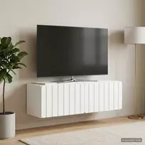 Sieninė TV spintelė Balta 98 x 31 x 30 cm Apdirbta mediena