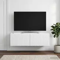 Sieninė TV spintelė Balta 98 x 31 x 30 cm Apdirbta mediena