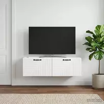 Sieninė TV spintelė Balta 98 x 31 x 30 cm Apdirbta mediena