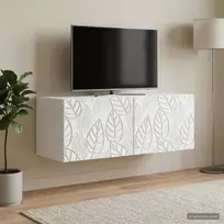 Sieninė TV spintelė 78,5 x 41 x 30 cm Balta Apdirbta mediena