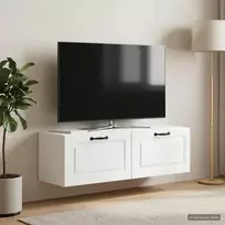 Sieninė TV spintelė Balta 98 x 31 x 30 cm Apdirbta mediena