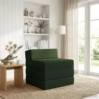 Sulankstomas Sofos Lova Tamsiai žalia 200 x 70 x 15 cm Audinys