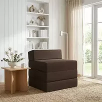 Sulankstomas Sofos Lova Taupe 200 x 70 x 15 cm Audinys