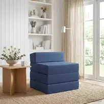 Sulankstomas Sofos Lova Mėlyna 200 x 70 x 15 cm Audinys