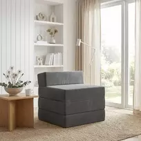 Sulankstomas Sofos Lova Tamsiai pilka 200 x 70 x 15 cm Aksomas