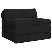 Sulankstomas Sofos Lova Juoda 200 x 70 x 10 cm Aksomas