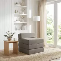 Sulankstomas Sofos Lova Šviesiai pilka 200 x 70 x 15 cm Aksomas