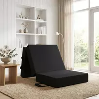 Sulankstomas Sofos Lova 90 x 63 x 45 cm Juoda