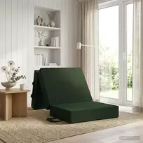 Sulankstomas Sofos Lova 90 x 63 x 45 cm Tamsiai žalia