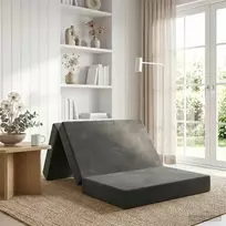 Sulankstomas Sofos Lova 90 x 67 x 45 cm Tamsiai pilka