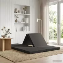 Sulankstomas Sofos Lova 140 x 67 x 45 cm Tamsiai pilka