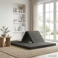Sulankstomas Sofos Lova 140 x 67 x 45 cm Tamsiai pilka