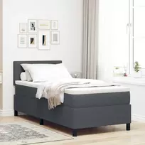 LED Čiužinio Lova Tamsiai pilka ir balta 90 x 200 cm
