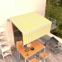 Automatiniu būdu ištraukiama markizė, geltona/balta, 3,5x2,5m