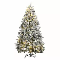 Kalėdų eglutė su šarnyrinėmis šakomis/LED/žaisliukais, 180cm