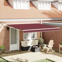 Automatinė ištraukiama markizė su LED, bordo spalvos, 400x300cm