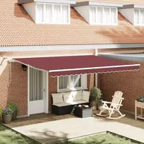 Automatinė ištraukiama markizė su LED, bordo spalvos, 450x300cm