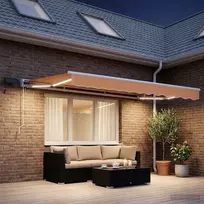 Rankinis markizės rėmas su LED Smėlio 2,5 x 2 m