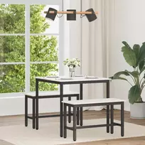 Valgomojo stalas Balta 80 x 80 x 75 cm Kietos pušies mediena