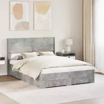 Lovos rėmas su saugojimu ir nugara Betono pilka 120 x 200 cm