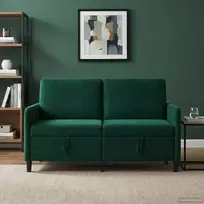 Sofa su saugojimo vieta Tamsiai žalia 152 x 78 x 87 cm