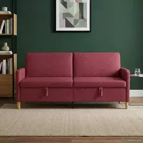 Sofa su saugojimo vieta Vyno raudona 192 x 78 x 87 cm