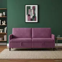 Sofa su saugojimo vieta Violetinė 192 x 78 x 87 cm Poliesteris