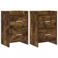 Naktiniai staliukai 2 pcs Dūminio ąžuolo 40 x 30 x 60 cm