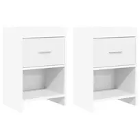 Naktiniai staliukai 2 pcs Balta 40 x 30 x 60 cm