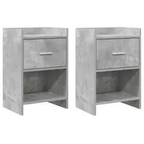 Naktiniai staliukai 2 pcs Betono pilka 40 x 30 x 60 cm