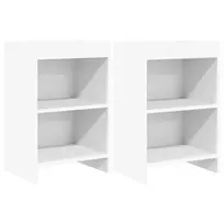 Naktiniai staliukai 2 pcs Balta 40 x 30 x 60 cm