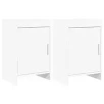 Naktiniai staliukai 2 pcs Balta 40 x 30 x 60 cm