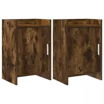 Naktiniai staliukai 2 pcs Dūminio ąžuolo 40 x 30 x 60 cm