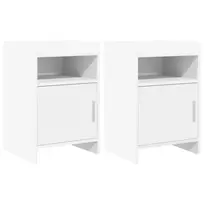 Naktiniai staliukai 2 pcs Balta 40 x 36 x 60 cm