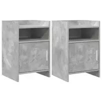 Naktiniai staliukai 2 pcs Betono pilka 40 x 36 x 60 cm