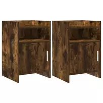Naktiniai staliukai 2 pcs Dūminio ąžuolo 40 x 36 x 60 cm