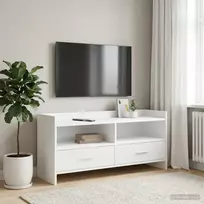 Televizoriaus spintelė 100 x 33 x 47 cm Balta Apdirbta mediena