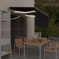 Markizė su uždanga/LED/vėjo jutikliu, antracito, 3x2,5m