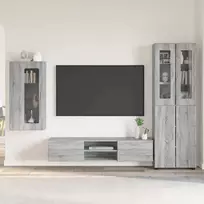 TV spintelių komplektas su stalčių FLORIN 3 pcs Pilkas Sonoma