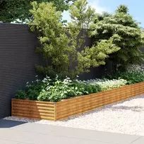 Aukštas sodo lovelis, 579x100x36cm, Corten plienas