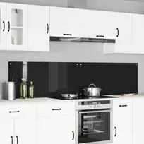 Virtuvės atbraila 2 pcs Juoda 110 x 50 cm grūdintas stiklas