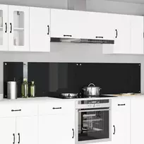 Virtuvės atbraila 2 pcs Juoda 120 x 50 cm grūdintas stiklas