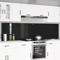 Virtuvės atbraila 2 pcs Juoda 120 x 60 cm grūdintas stiklas
