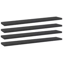 Knygų lentynos plokštės, 4vnt., pilkos, 60x10x1,5cm, MDP