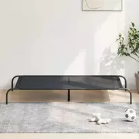 paaukštinta lova šuniui juoda 150x90x20 cm tekstilės ir plieno