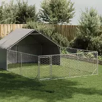 Lauko voljeras šunims su aptvaru, 6x3x1,9m, plienas