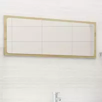 Vonios kambario veidrodis, ąžuolo spalvos, 90x1,5x37cm, MDP